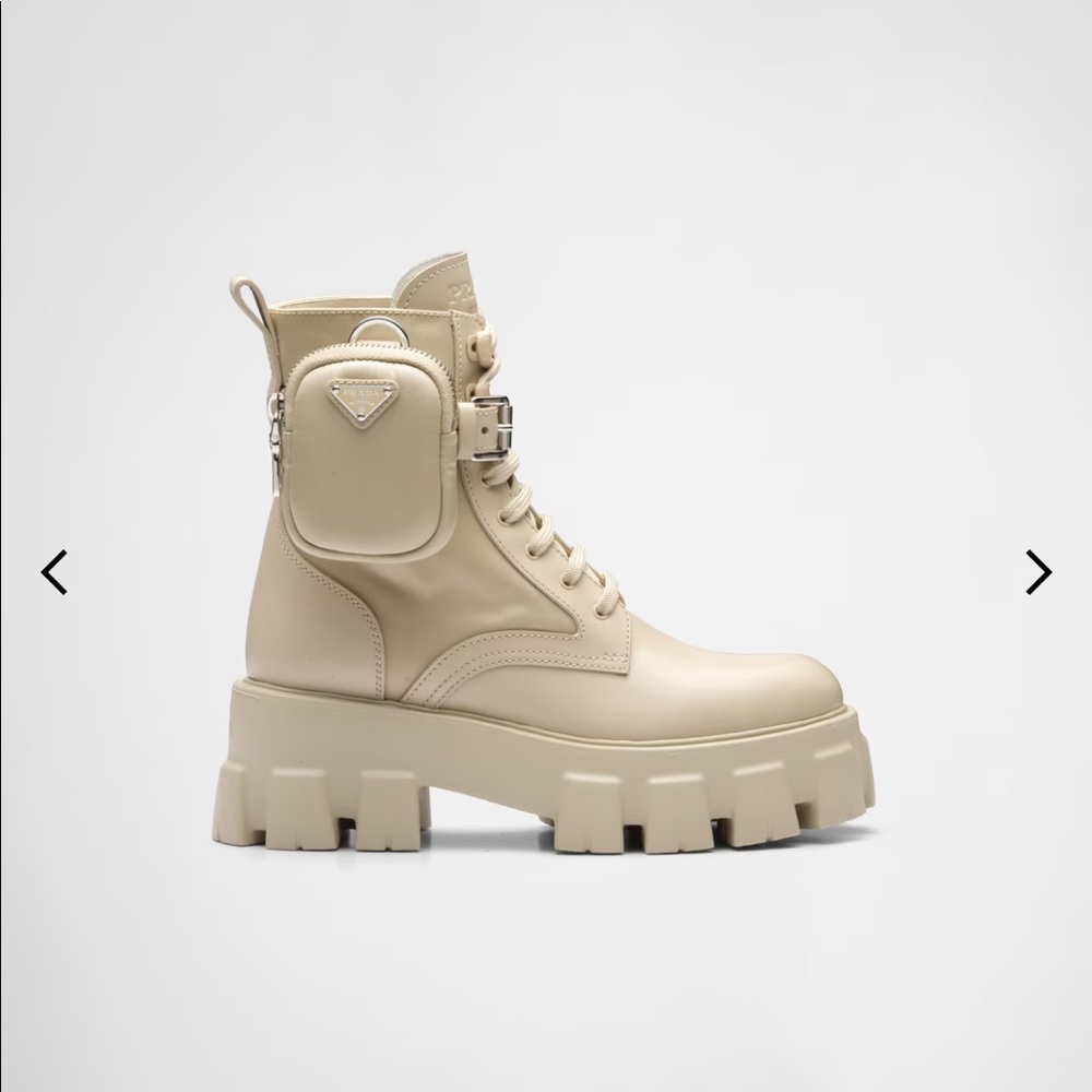 Prada Monolith leather and Re-Nylon boots